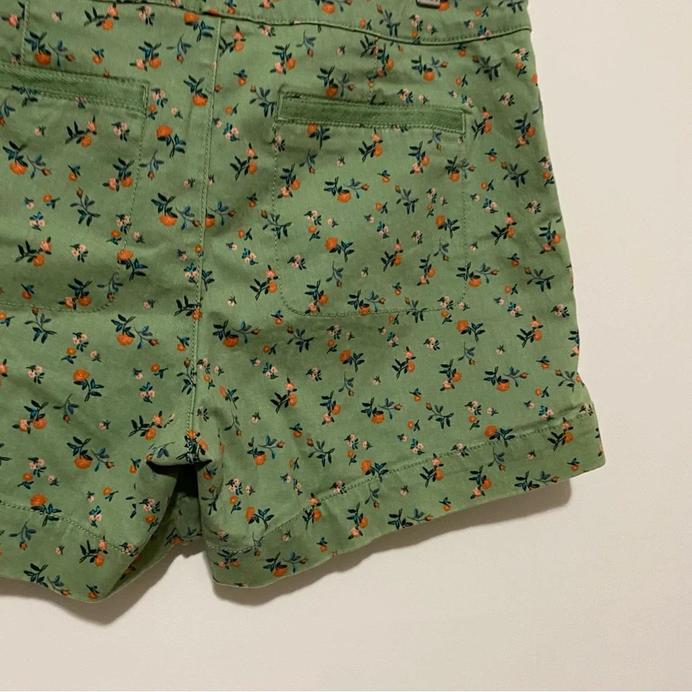 Anthropologie Green and Orange Bermudas with Botanical Print - Picture 9 of 9